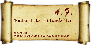 Austerlitz Filoméla névjegykártya